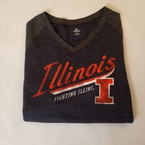 Illinois Fighting Illini distress style V neck tee